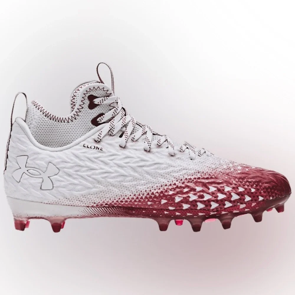 Under Armour Spotlight Clone 3.0 MC 'White Cardinal' football cleats. NWT in box
